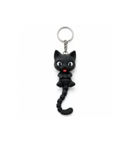 3Dmarketi Siyah Kedi Figür Anahtarlık Charm