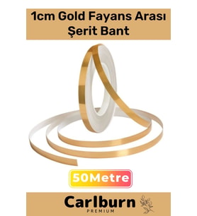 Özel Üretim Kendinden Yapışkanlı Suya Dayanıklı 1 cm 50 Metre Gold Fayans Arası Şerit Bant