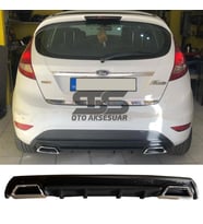 Ford Fiesta Mk7 Difüzör Arka Tampon Eki 2 Egzoz Çıkışlı Siyah Lüx Tip