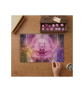 Meditasyon Yapan İnsan Figürü Tasarımı 240 parça Ahşap Puzzle Ahşap Kutuda MP06438