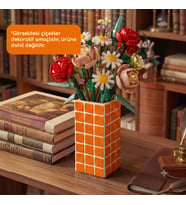 Orta Boy El Yapımı Mozaik Seramik Vazo – Renkli Geometrik Desenli Vazo