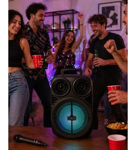 Kablosuz Karaoke Hoparlör Mikrofonlu RGB Işıklı 6.5 İnç Bluetooth Speaker Taşınabilir