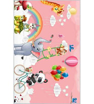 Eliana Home Baskılı, Yıkanabilir Kaymaz Taban Çocuk Halısı LNA4054 100x150 cm (Pembe)