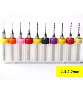 CNC Delme Kiti PCB Mini Karbür Matkap Ucu 10lu Set 1.3-2.2mm