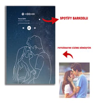 35x50 kişiye özel spotify barkodlu kanvas tablo (Uzay Desenli)