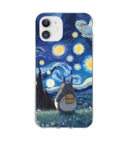 Iphone 11 Uyumlu Komşum Totoro Tasarımlı Şeffaf Telefon Kılıfı