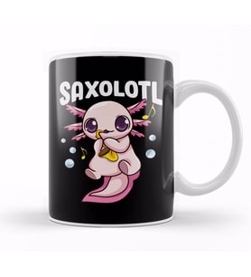 Cute & Funny Saxolotl Adorable Sax Playing Axolotl Kupa Bardak Porselen