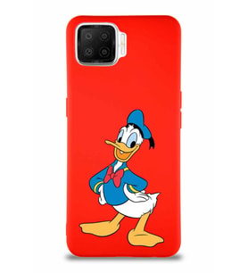 Oppo A73 Soft Premier Kapak Donald Duck-C Tasarımlı Silikon Kılıf - Kırmızı (Şeffaf)