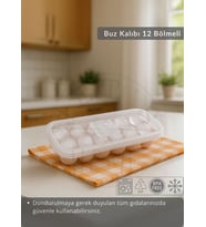 12 Bölmeli Buz Kalıbı Esnek Silikon Buz Küpü BPA FREE Yuvarlak Bas Parmak Buzluk Çapı 3,5 cm Pembe