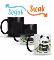 Sevimli Panda Sihirli Kupa Bardak Porselen