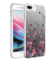 Apple iPhone 7 Plus Kılıf Desenli Zore Silver Sert Kılıf Çiçek