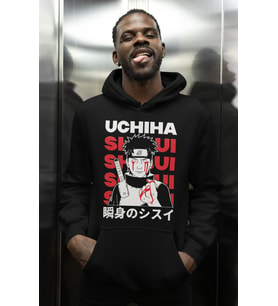 Shisui Uchiha Baskılı Unisex Oversize Naruto Anime Karakter Hoodie