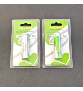 Gold Silver 2 Adet 18650 2200mAh 3.7V Şarjlı Pil  El Feneri ve Kafa Feneri Uyumlu