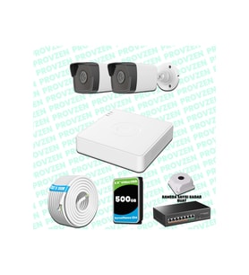 Provzen Hikvision 2 Kameralı IP 1080P Mikrofonlu Güvenlik Kamerası Olay Anında bildirim
