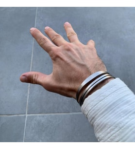 Çelik Bileklik Premium 316L 2 Li (Gümüş Gri)