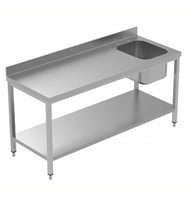 Electrolux Professional Özel Şef Çalışma Tezgahı, Tek Evyeli (sağda), 100 Mm Sırtlı, Taban Raflı - 1800 Mm, Plus LSGTL1810D