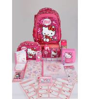 x Dekomus "Love Shine Collection" Hello Kitty Lisanslı Full Kırtasiye Seti Ortopedik İlkokul,Beslenme ve Kalem Çantası,Matara,Beslenme Kabı Seti