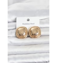 316L Çelik Gold Renk Düğme Model Kadın Küpe TJ-BKP11816