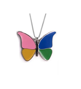 Kelebek Butterfly Paslanmaz Çelik Kolye (Gümüş)