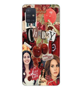 Samsung Galaxy A51 Uyumlu Lana Del Rey Kolaj Tasarımlı Şeffaf Telefon Kılıfı