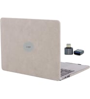 MacBook Air M1 Kılıfı A2337 Uyumlu 13.3 İnç Premium Süet Dokulu Kumaş Kaplama Hard Case A2179 A1932 Soft Touch Sert Koruyucu Kapak Çizilme Darbe Koruma Gri