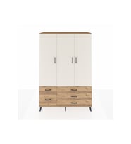 Hyperion Dolap 5 Raflı 5 Çekmeceli Tek Askılı 132x44x195 Çam-Aytaşı/Çam