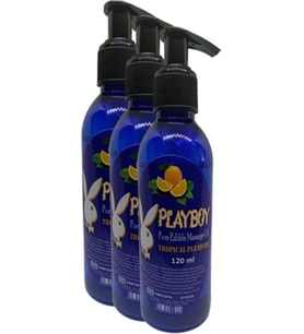Playboy Pure Edible Massage Oil 120ML Portakal Aromalı Masaj Yağı 3 Adet