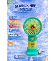 Fitfiyat Turkuaz Mini Taşınabilir Sessiz El Fanı 3 Hız Ayarlı Mini El Pervanesi Soğutucu-vantilatör
