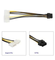 8 Pin Power Kablo 8 Pin to Molex Power PCIE Ekran Kartı Güç Kablo (Sarı)