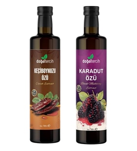 Doğal Tercih Keçiboynuzu Özü 700 gr & Karadut Özü 700 gr SET !