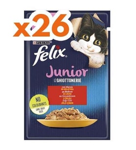 Purina Felix Pouch Junior Sığır Etli Yavru Kedi Konservesi 26 Adet 85 gr