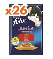 Purina Felix Pouch Junior Sığır Etli Yavru Kedi Konservesi 26 Adet 85 gr