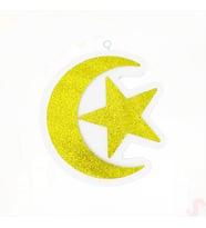 Ramazan Ay Yıldız Strafor SüS, 24cm x 22cm - Altın