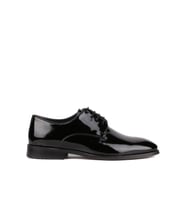 Shoetyle - Siyah Rugan Deri Bağcıklı Erkek Klasik Ayakkabı 250-2239