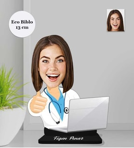 Kişiye Özel Doktor Kadın Ahşap Eco Biblo -4