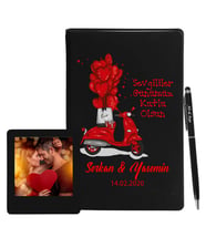 Sevgililer Gününe Özel Siyah Defter Kalem & Instagram Çerçeve Hediye Seti 12