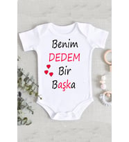 Dede Benim Dedem Bir Başka %100 Pamuk Organik Baskılı Zıbın Body