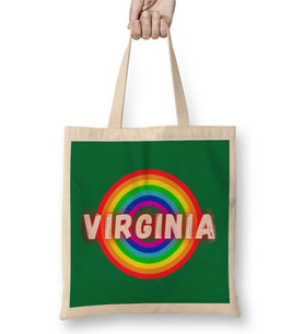 Virginia Retro Rainbow Style Bez Çanta Uzun Saplı