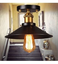 RİOLİGHT RETRO TEKLİ TAVAN AVİZESİ ÇAP: 22CM (Siyah)