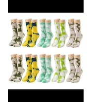 Wak Unisex Batik Desenli Çorap 10'lu Set Pamuklu Renkli Uzun Soket Dikişsiz Nefes Alan Günlük Spor Çorabı