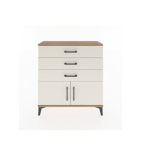 Arges Şifonyer Tek Raflı 3 Çekmeceli 2 Kapaklı 88x30x96 Çam-Aytaşı