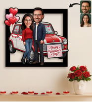 BK Gift Kişiye Özel Sevgili Karikatürlü 3D Ahşap Tablo -30, Fotoğraftan Karikatür, Sevgililer Günü Hediyesi, Ev Hediyesi