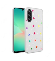 Galaxy A56 Kılıf Şeffaf Figürlü Folk Sert Kılıf Kalp