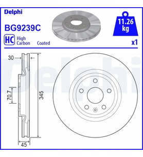 DELPHI BG9239C Fren Diski On 13521006 13598063 (2 Adet Fiyatıdır)