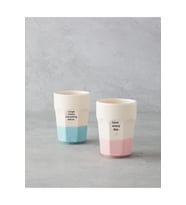 Shine Day Seramik 2'li Bardak 280 ml Pembe - Mavi