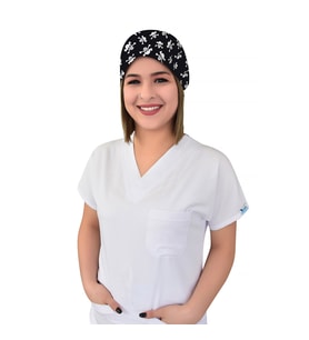 Siyah Kurukafa Desenli Doktor Hemşire Hastane Medikal Cerrahi Bone