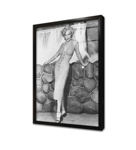 Marliyn Monroe Siyah Beyaz Çerçeveli Cam Tablo