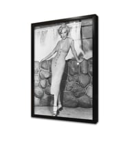 Marliyn Monroe Siyah Beyaz Çerçeveli Cam Tablo