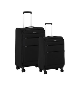 Pierre Cardin Ultra Light Hafif Lüx Kumaş 2'li Valiz Seti Büyük Boy - Orta Boy Siyah PC4200