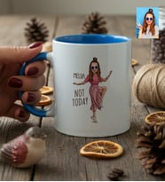 Kişiye Özel Karikatürlü Not Today Motivasyon Kupa Bardak Doğum Günü Hediyesi